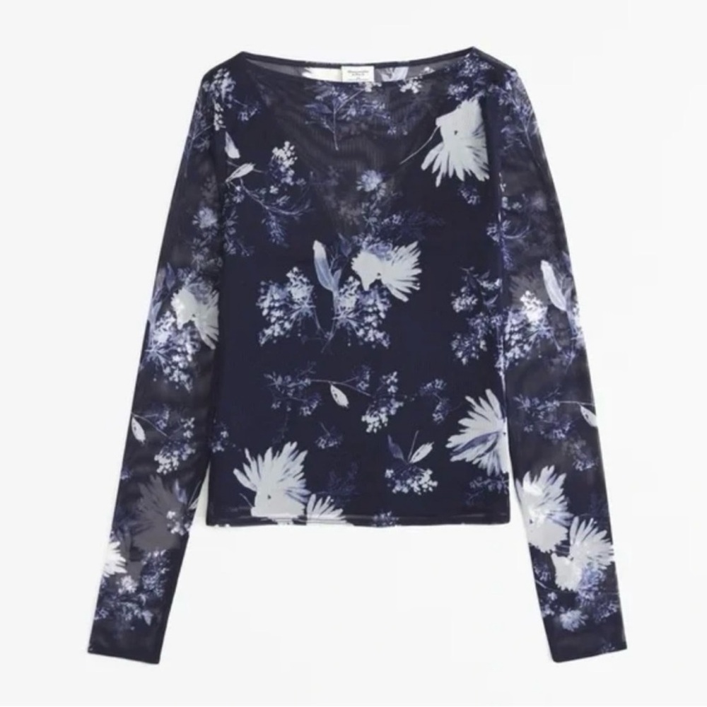 Abercrombie & Fitch Navy Floral Long Sleeve